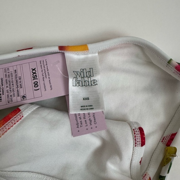 Wild Fable Fruit Bikini Bottom Low Rise High Leg Cheeky Size XXS - Picture 3 of 5